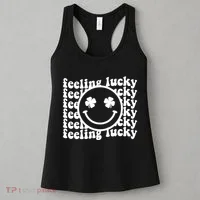 Feeling Lucky Smiley Irish Clover Women's Tank Top thumb 3