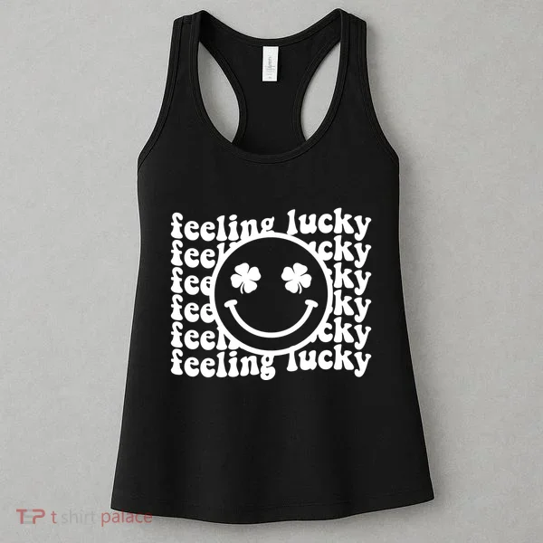 Feeling Lucky Smiley Irish Clover Women's Tank Top