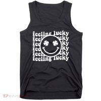 Feeling Lucky Smiley Irish Clover Tank Top thumb 0