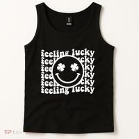 Feeling Lucky Smiley Irish Clover Tank Top thumb 2