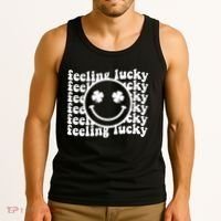 Feeling Lucky Smiley Irish Clover Tank Top thumb 3