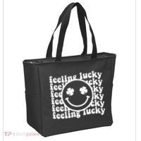 Feeling Lucky Smiley Irish Clover Tote Bag thumb 2
