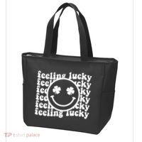 Feeling Lucky Smiley Irish Clover Tote Bag thumb 3