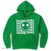Feeling Lucky Smiley Irish Clover Hoodie thumb 0