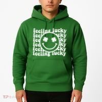 Feeling Lucky Smiley Irish Clover Hoodie thumb 2