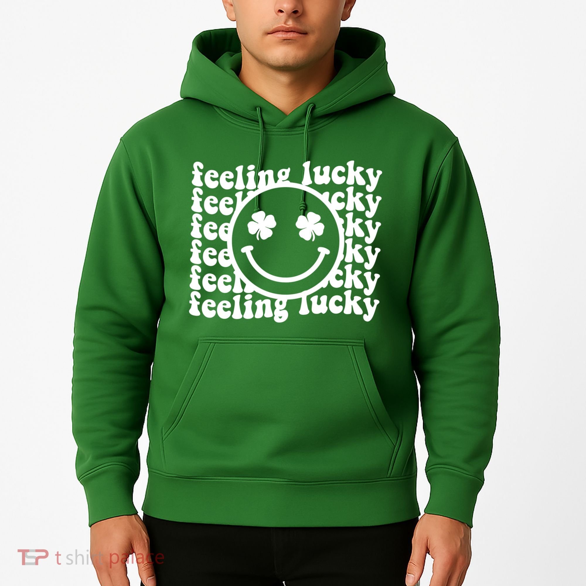 Feeling Lucky Smiley Irish Clover Hoodie