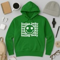 Feeling Lucky Smiley Irish Clover Hoodie thumb 3