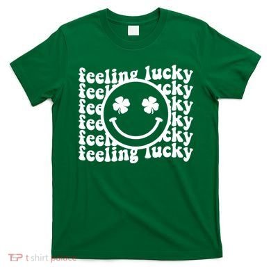 Feeling Lucky Smiley Irish Clover T-Shirt