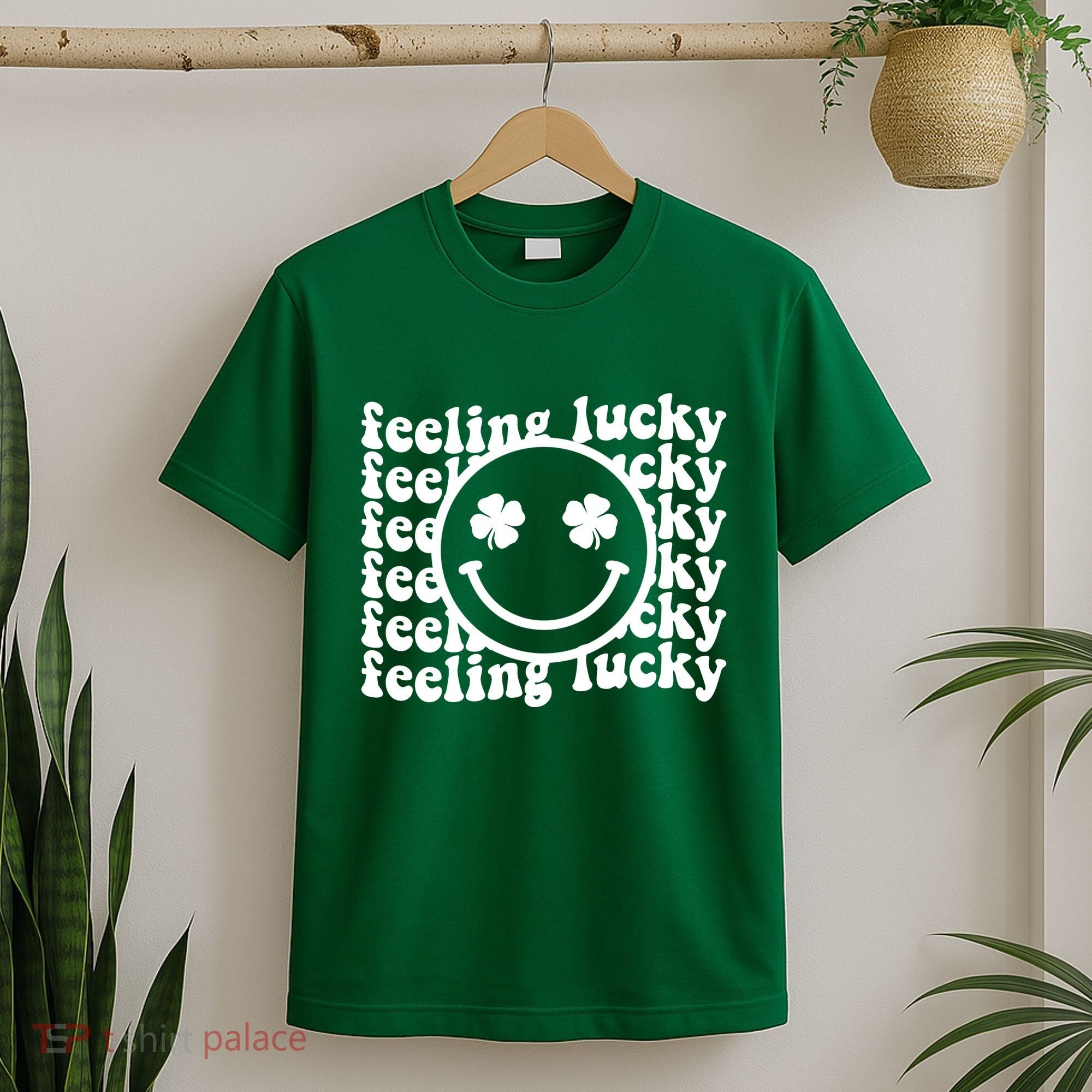 Feeling Lucky Smiley Irish Clover T-Shirt