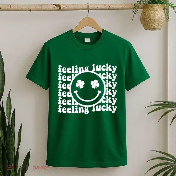 Feeling Lucky Smiley Irish Clover T-Shirt