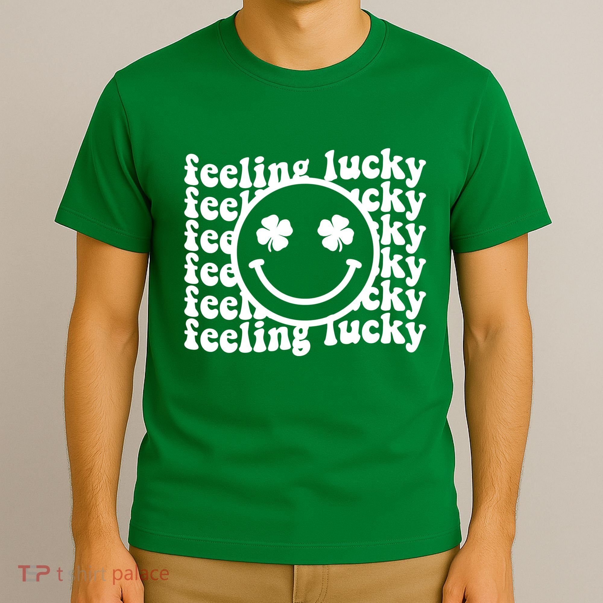 Feeling Lucky Smiley Irish Clover T-Shirt