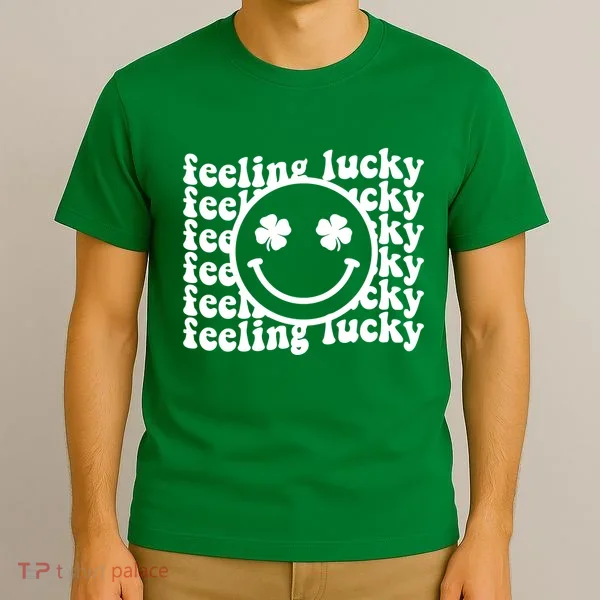 Feeling Lucky Smiley Irish Clover T-Shirt