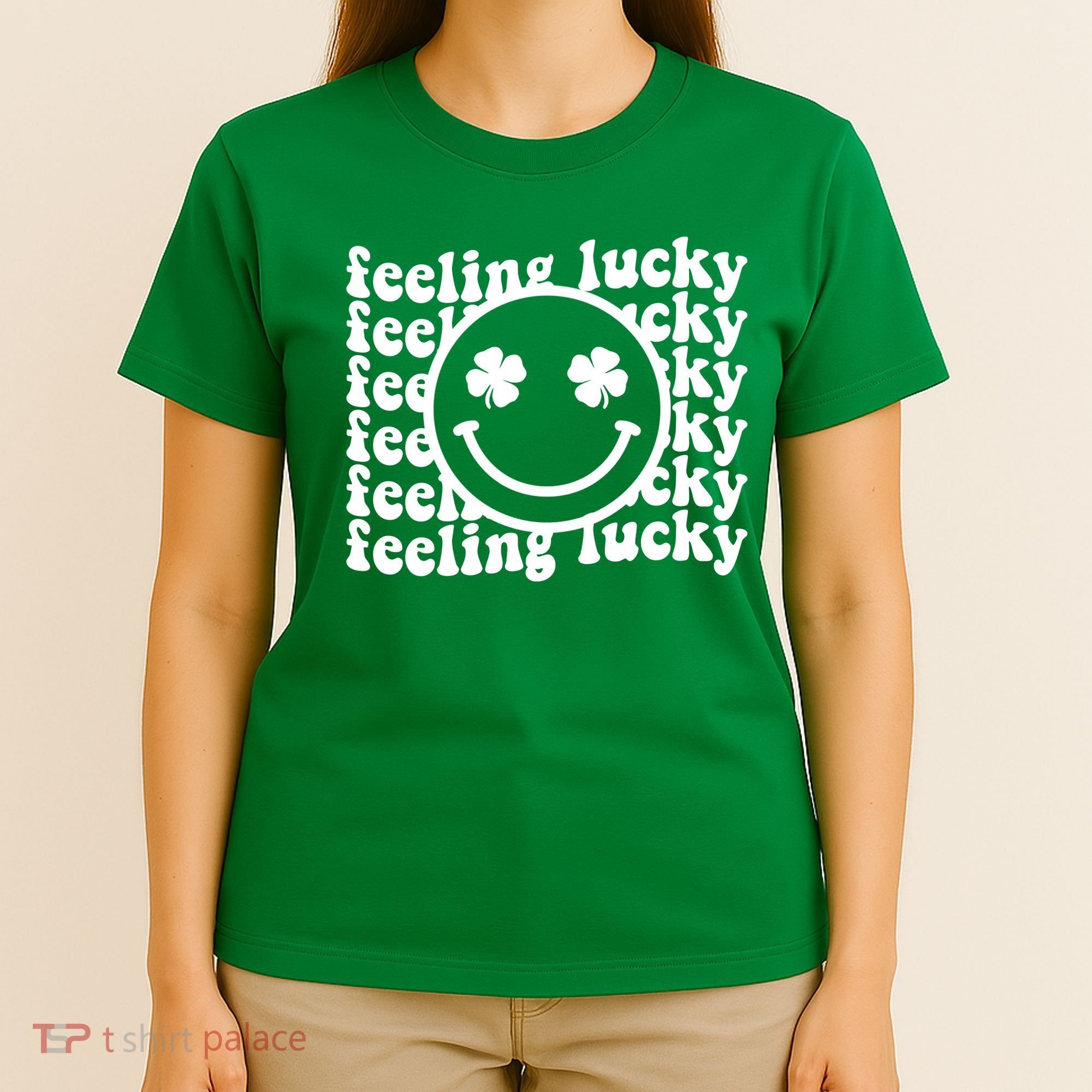 Feeling Lucky Smiley Irish Clover T-Shirt