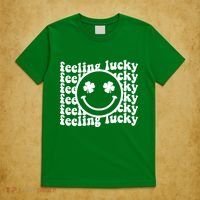 Feeling Lucky Smiley Irish Clover T-Shirt thumb 5