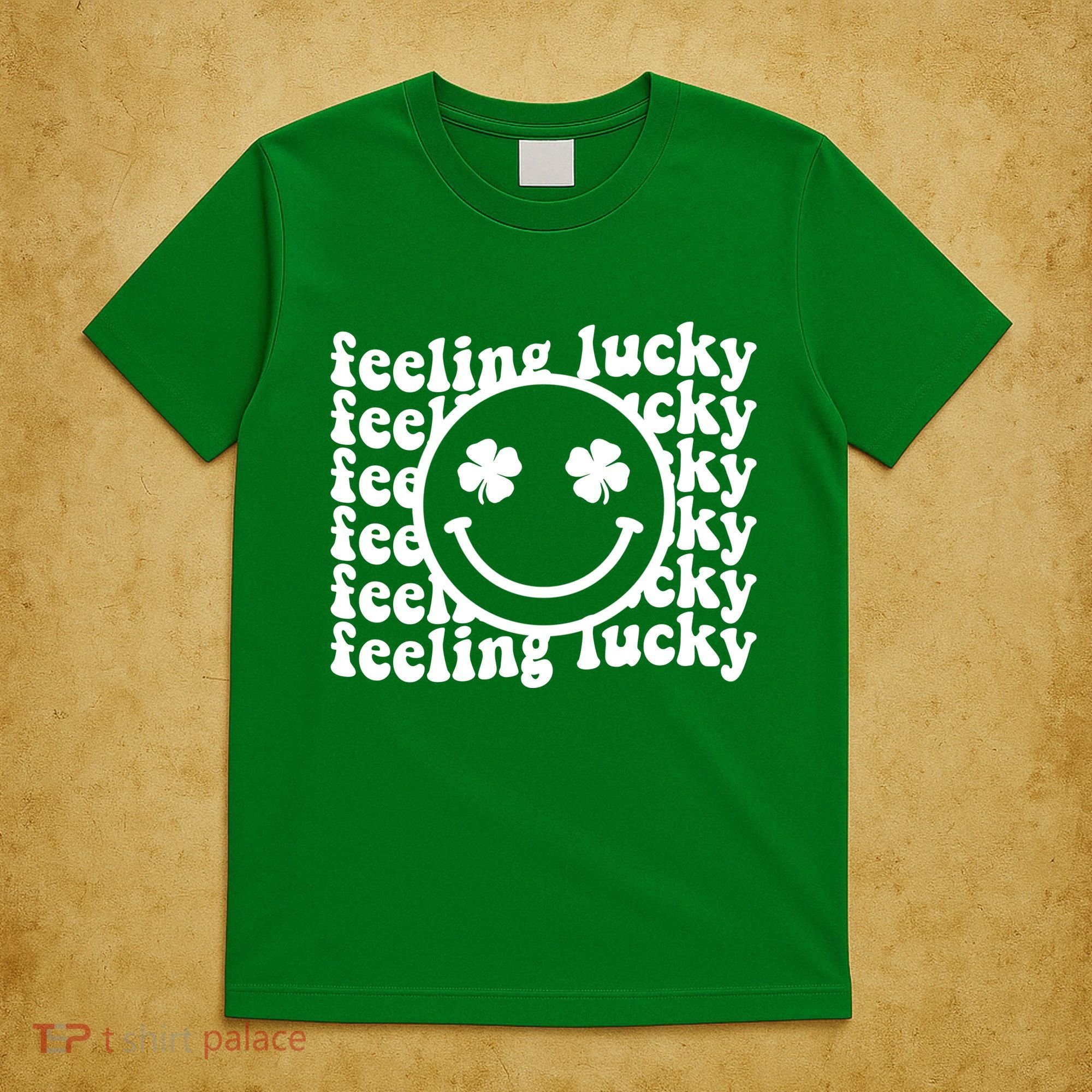 Feeling Lucky Smiley Irish Clover T-Shirt