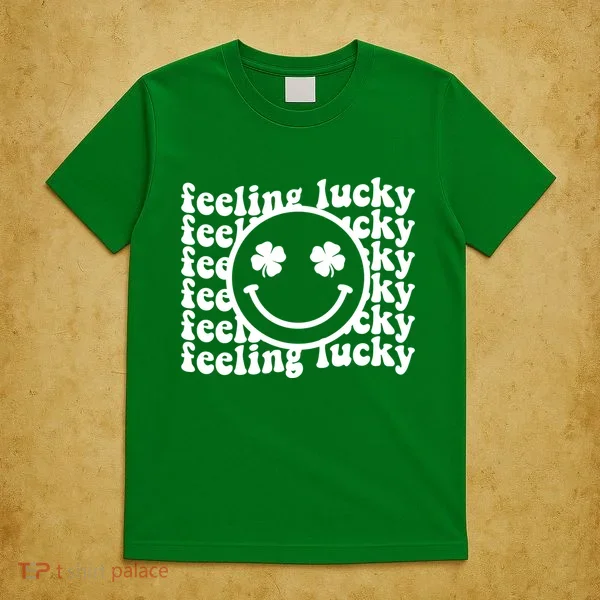 Feeling Lucky Smiley Irish Clover T-Shirt