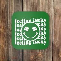 Feeling Lucky Smiley Irish Clover Coaster thumb 0