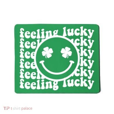 Feeling Lucky Smiley Irish Clover Mousepad