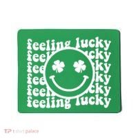 Feeling Lucky Smiley Irish Clover Mousepad thumb 0