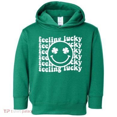 Feeling Lucky Smiley Irish Clover Toddler Hoodie