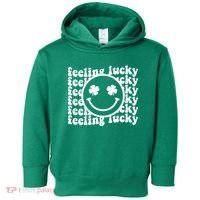 Feeling Lucky Smiley Irish Clover Toddler Hoodie thumb 0