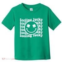 Feeling Lucky Smiley Irish Clover Toddler T-Shirt thumb 0