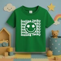 Feeling Lucky Smiley Irish Clover Toddler T-Shirt thumb 3
