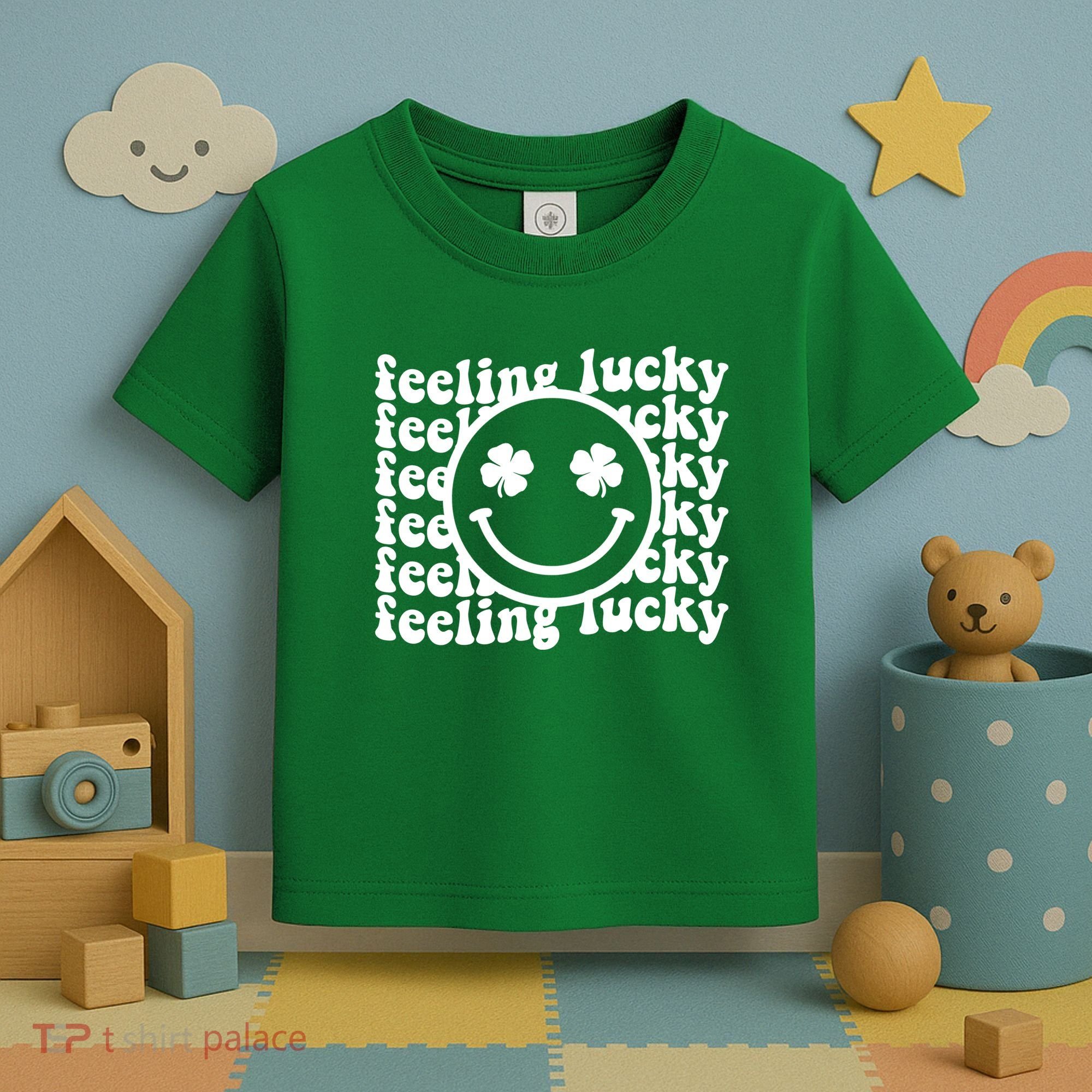 Feeling Lucky Smiley Irish Clover Toddler T-Shirt
