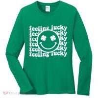 Feeling Lucky Smiley Irish Clover Women's Long Sleeve Shirt thumb 0