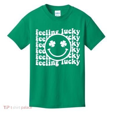 Feeling Lucky Smiley Irish Clover Kids T-Shirt