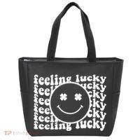 Feeling Lucky St Patricks Day Smile Face Emoji Tote Bag thumb 0