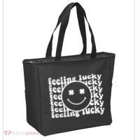 Feeling Lucky St Patricks Day Smile Face Emoji Tote Bag thumb 2
