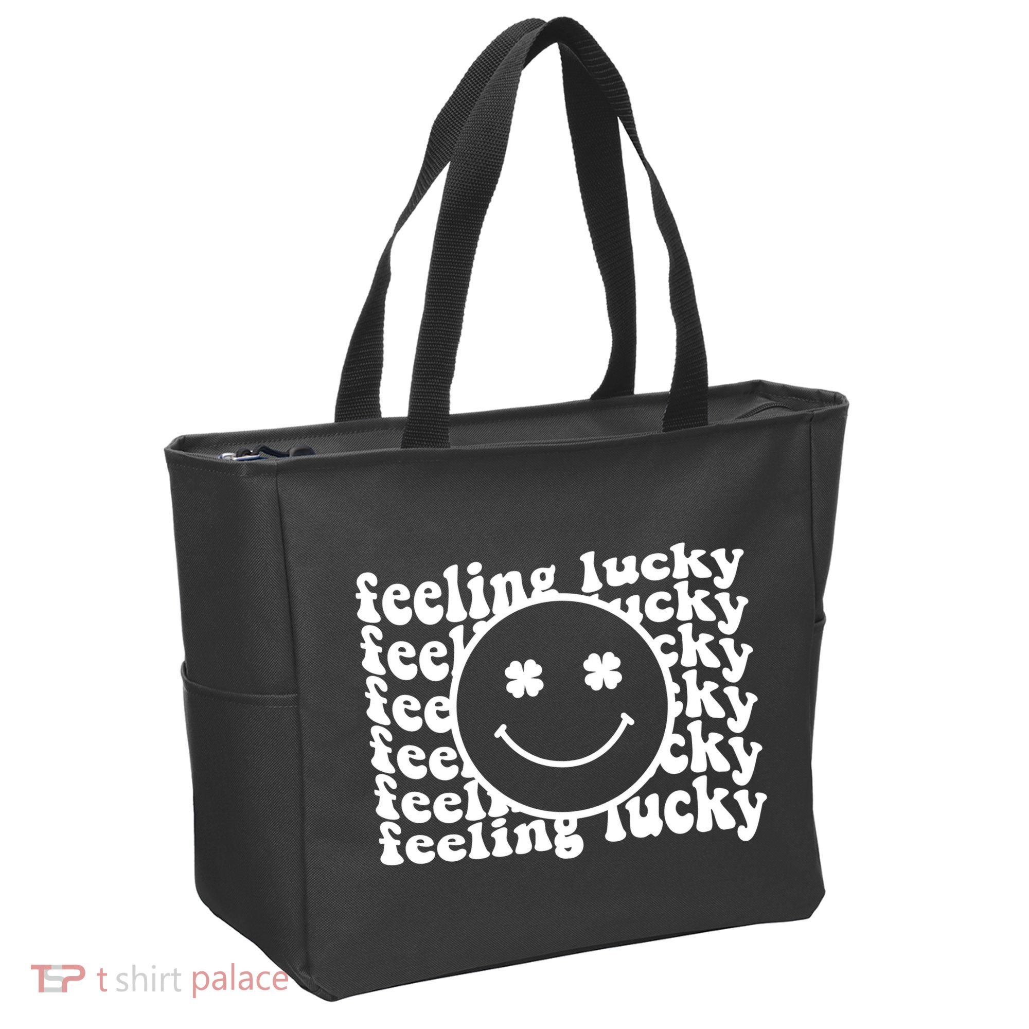 Feeling Lucky St Patricks Day Smile Face Emoji Tote Bag