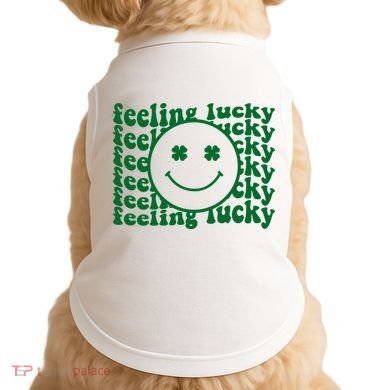 Feeling Lucky St Patricks Day Smile Face Emoji Doggie Tank