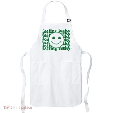 Feeling Lucky St Patricks Day Smile Face Emoji Apron