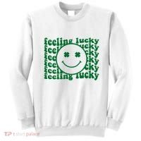 Feeling Lucky St Patricks Day Smile Face Emoji Sweatshirt thumb 0