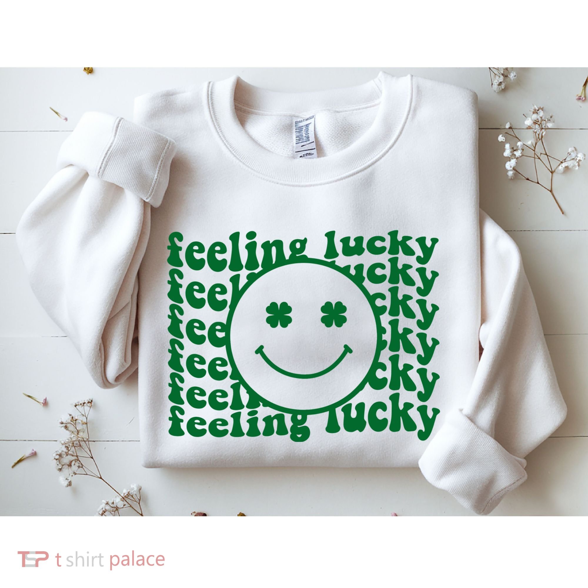 Feeling Lucky St Patricks Day Smile Face Emoji Sweatshirt