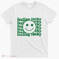 Feeling Lucky St Patricks Day Smile Face Emoji T-Shirt thumb 0