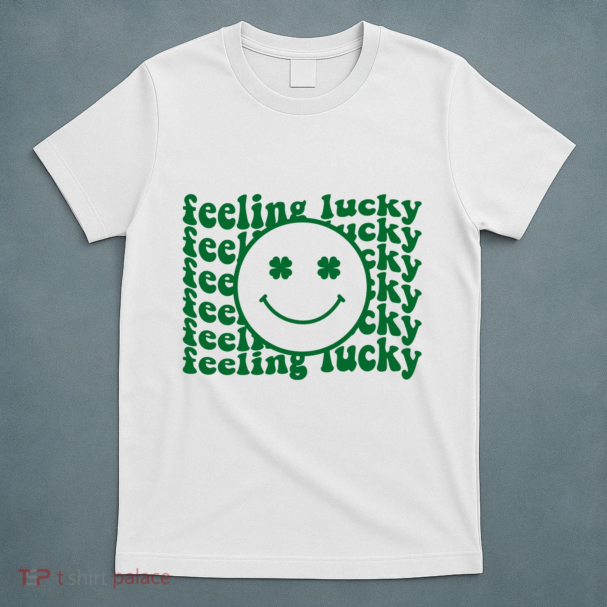 Feeling Lucky St Patricks Day Smile Face Emoji T-Shirt