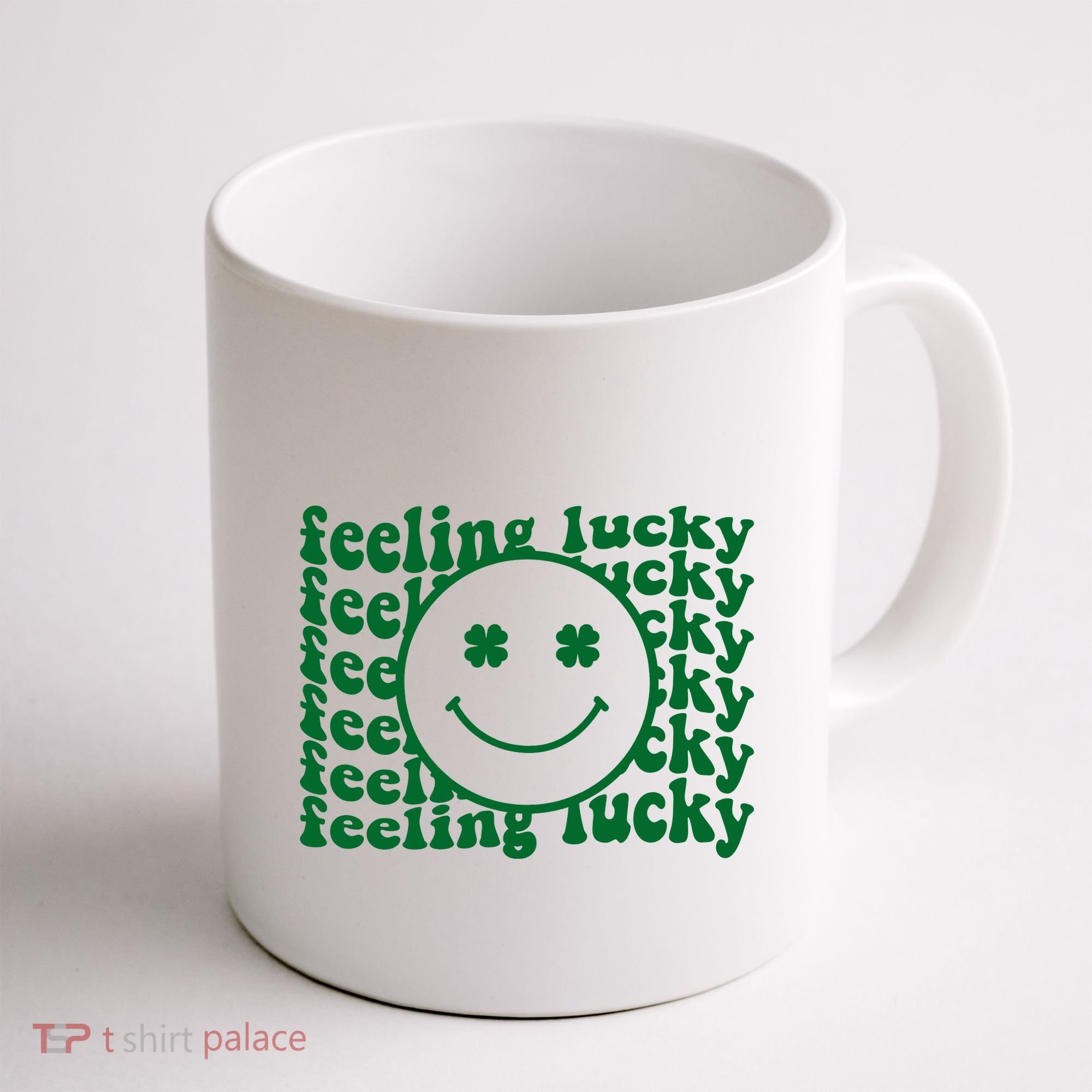 Feeling Lucky St Patricks Day Smile Face Emoji Coffee Mug