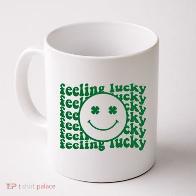 Feeling Lucky St Patricks Day Smile Face Emoji Coffee Mug