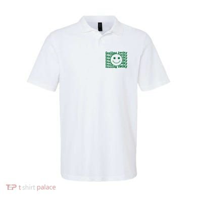 Feeling Lucky St Patricks Day Smile Face Emoji Polo