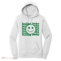 Feeling Lucky St Patricks Day Smile Face Emoji Women's Hoodie thumb 0