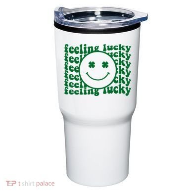 Feeling Lucky St Patricks Day Smile Face Emoji Tumbler
