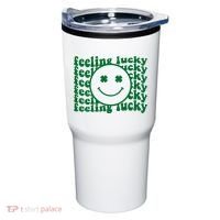 Feeling Lucky St Patricks Day Smile Face Emoji Tumbler thumb 0