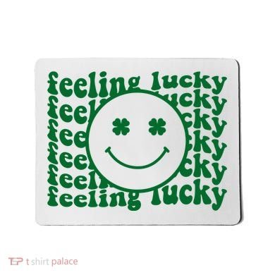 Feeling Lucky St Patricks Day Smile Face Emoji Mousepad