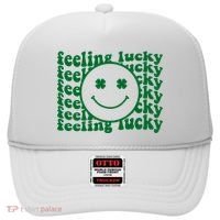 Feeling Lucky St Patricks Day Smile Face Emoji Hat thumb 0