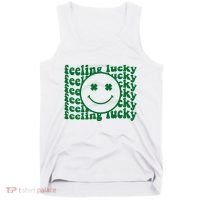 Feeling Lucky St Patricks Day Smile Face Emoji Tank Top thumb 0
