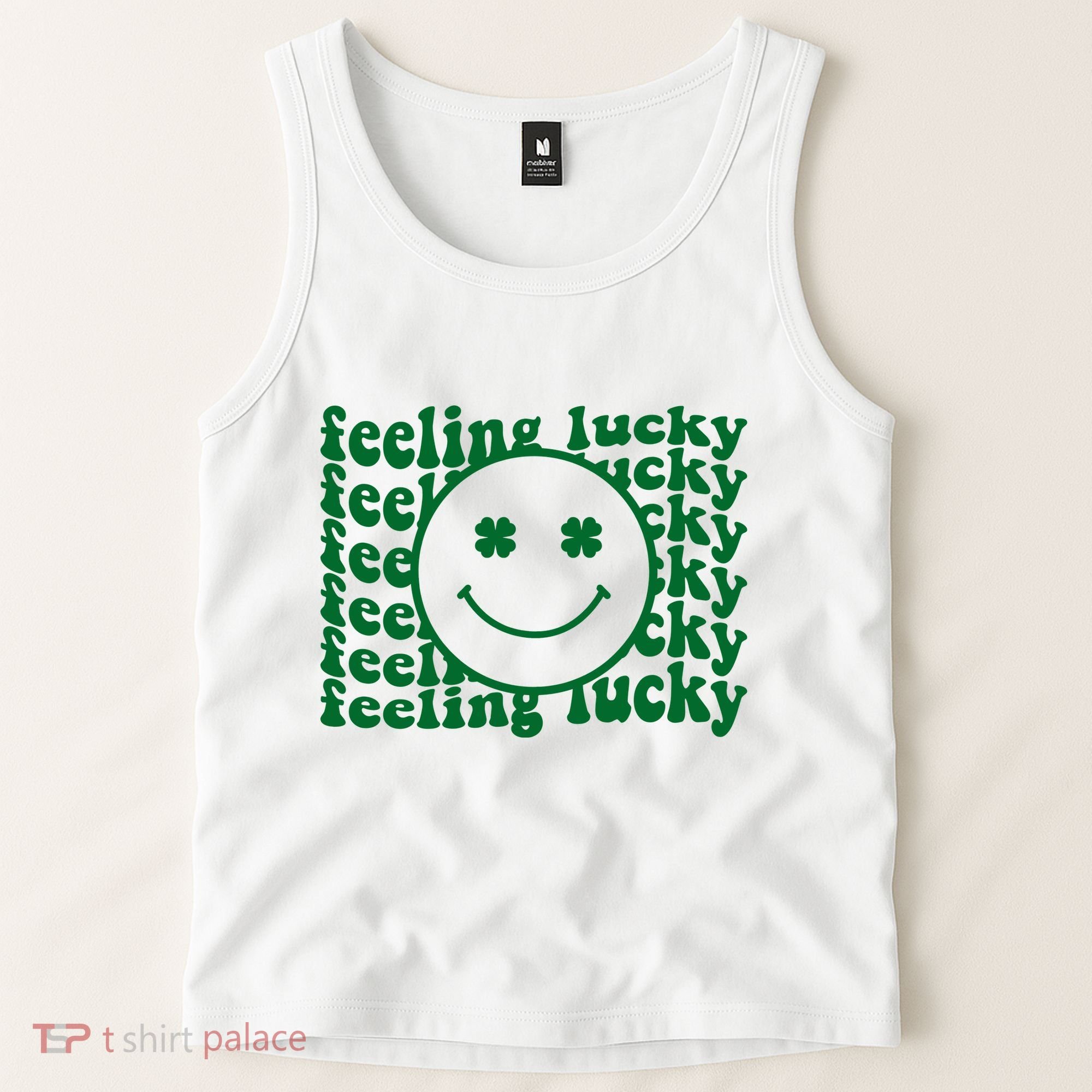Feeling Lucky St Patricks Day Smile Face Emoji Tank Top