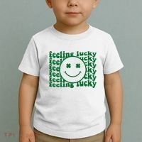 Feeling Lucky St Patricks Day Smile Face Emoji Toddler T-Shirt thumb 2